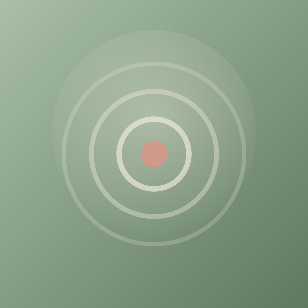 Companion app icon: a soft ripple mark on a dark warm background