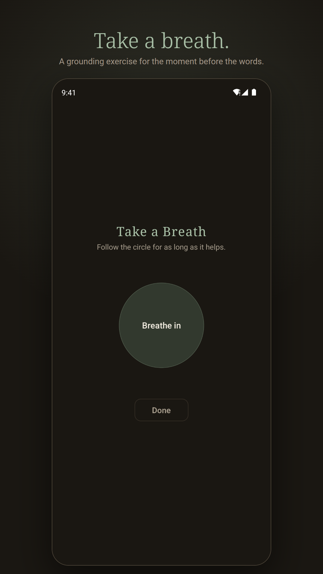 Guided breathing exercise